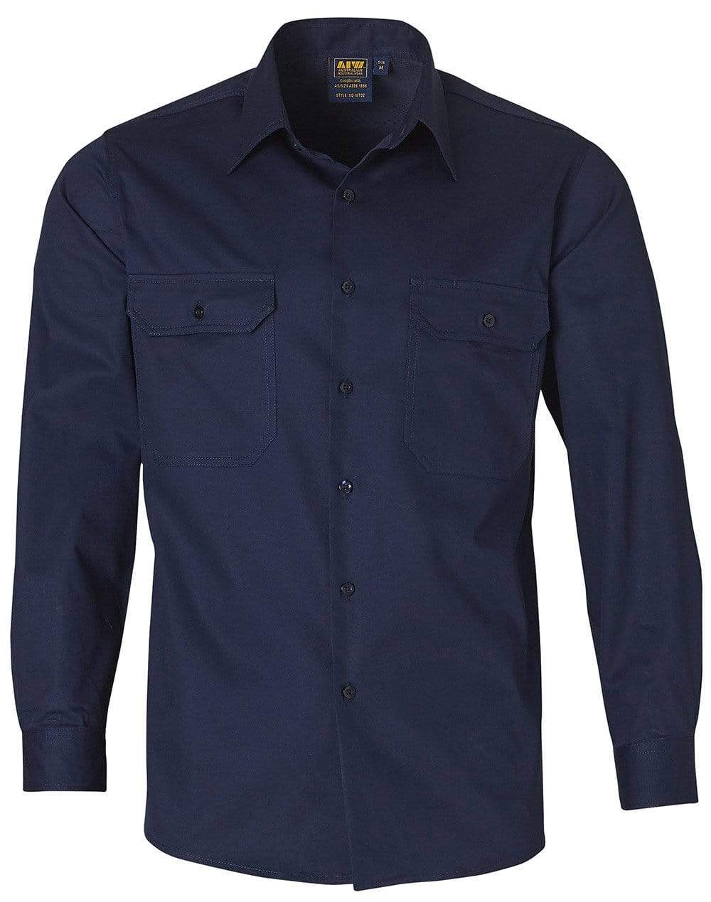 Australian Industrial Wear Work Wear Navy / S COTTON work shirt WT02